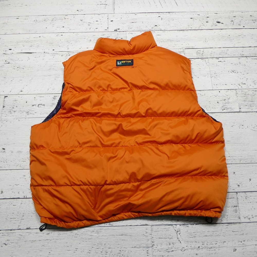 Eddie Bauer EBTEK Vest Mens 2XLT Blue Orange Down Puffer Reversible Ski Outdoor - Picture 14 of 15
